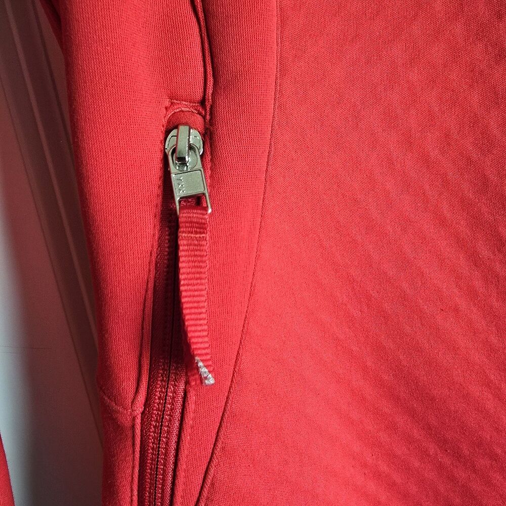 Nike FIT Therma Running Full Zip Jacket Med Red Phone & Zip Pockets - Picture 5 of 8